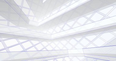 Mimari sanat konseptinde soyut çizgiler, minimum geometrik şekiller. 