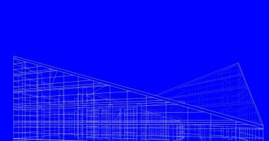 Mimari sanat konseptinde soyut çizgiler, minimum geometrik şekiller. 