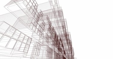 Mimari sanat konseptinde soyut çizgiler, minimum geometrik şekiller. 