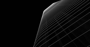 Mimari sanat konseptinde soyut çizgiler, minimum geometrik şekiller. 