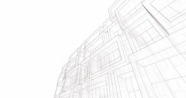 Mimari sanat konseptinde soyut çizgiler, minimum geometrik şekiller. 