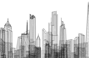 soyut mimari duvar kağıdı tasarımı, dijital konsept arkaplan