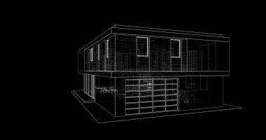 İnşaat planının 3B mimari tasarımı