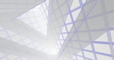 Mimari sanat konseptinde soyut çizgiler, minimum geometrik şekiller. 