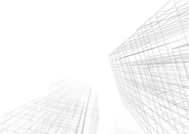 Mimari sanat konseptinde soyut çizgiler, minimum geometrik şekiller. 