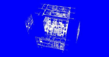çizgili mimari duvar kağıdı, dijital arkaplan