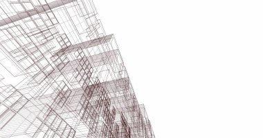 Mimari sanat konseptinde soyut çizgiler, minimum geometrik şekiller. 