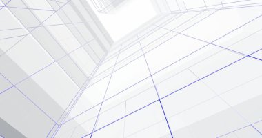 Mimari sanat konseptinde soyut çizgiler, minimum geometrik şekiller. 