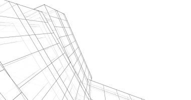 Mimari sanat konseptinde soyut çizgiler, minimum geometrik şekiller. 