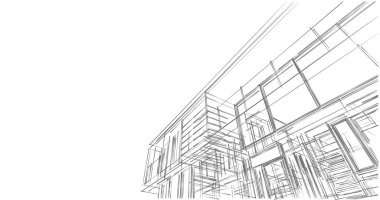 İnşaat planının 3B mimari tasarımı