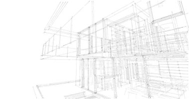 İnşaat planının 3B mimari tasarımı