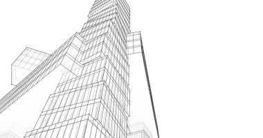 Mimari sanat konseptinde soyut çizgiler, minimum geometrik şekiller. 