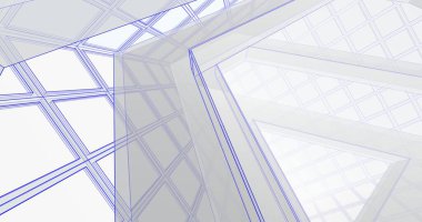 Mimari sanat konseptinde soyut çizgiler, minimum geometrik şekiller. 