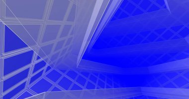 Mimari sanat konseptinde soyut çizgiler, minimum geometrik şekiller. 