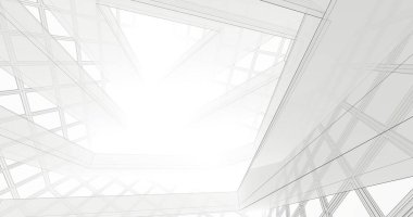 Mimari sanat konseptinde soyut çizgiler, minimum geometrik şekiller. 