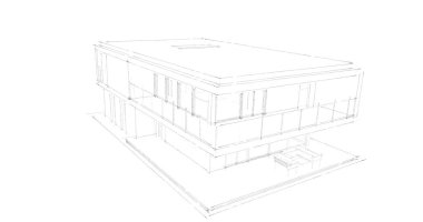 İnşaat planının 3B mimari tasarımı