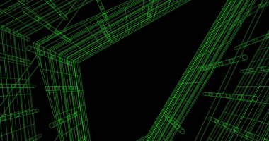 Mimari sanat konseptinde soyut çizgiler, minimum geometrik şekiller. 