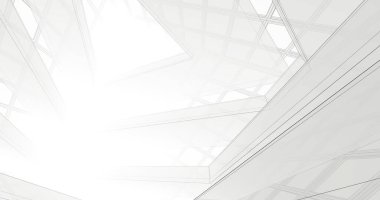 Mimari sanat konseptinde soyut çizgiler, minimum geometrik şekiller. 