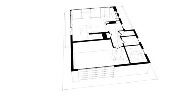 İnşaat planının 3B mimari tasarımı