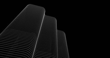 Mimari sanat konseptinde soyut çizgiler, minimum geometrik şekiller. 