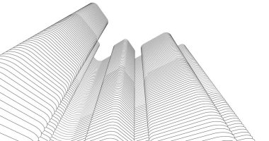 Mimari sanat konseptinde soyut çizgiler, minimum geometrik şekiller. 