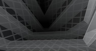 Mimari sanat konseptinde soyut çizgiler, minimum geometrik şekiller. 