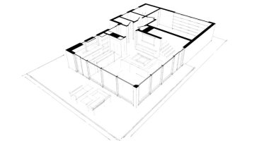 İnşaat planının 3B mimari tasarımı