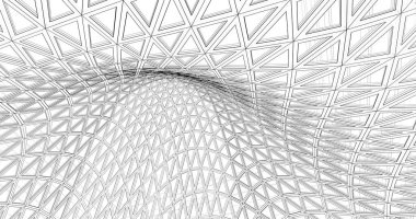 Mimari sanat konseptinde soyut çizgiler, minimum geometrik şekiller. 