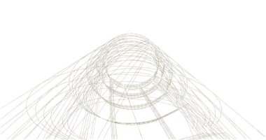 Mimari sanat konseptinde soyut çizgiler, minimum geometrik şekiller. 