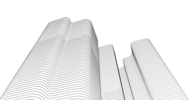 Mimari sanat konseptinde soyut çizgiler, minimum geometrik şekiller. 