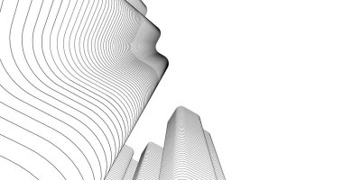 Mimari sanat konseptinde soyut çizgiler, minimum geometrik şekiller. 