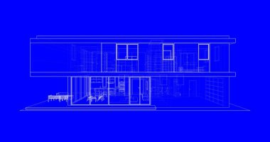 İnşaat planının 3B mimari tasarımı