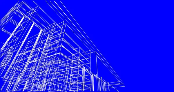 建築物の3D建築イラストデザイン — ストック写真