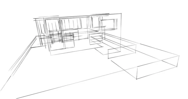 Abstrakcyjna Tapeta Architektoniczna Tło Cyfrowe — Zdjęcie stockowe