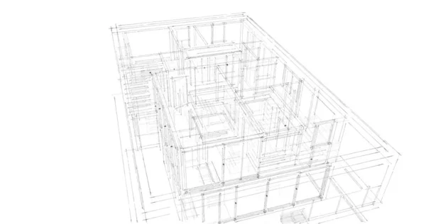 Architektur Illustration Entwurf Von Hochbau — Stockfoto