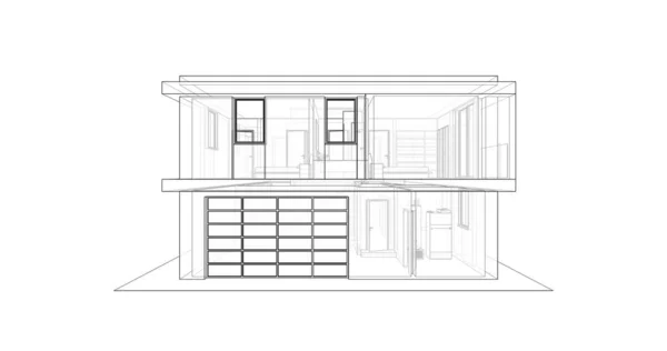 Architektur Illustration Entwurf Von Hochbau — Stockfoto