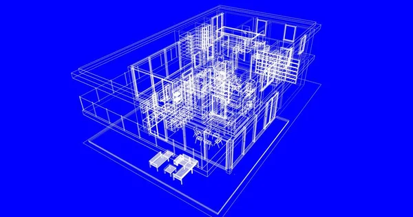 Architectuur Illustratie Ontwerp Van Bouw Van Gebouwen — Stockfoto