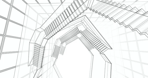 Abstraktní Architektonická Tapeta Digitální Pozadí — Stock fotografie