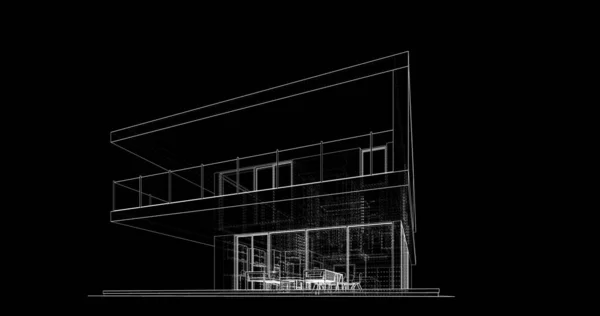 Architektur Illustration Entwurf Des Bauplans — Stockfoto