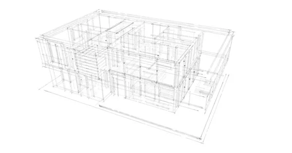 Diseño Ilustración Arquitectura Del Plan Construcción Edificios —  Fotos de Stock