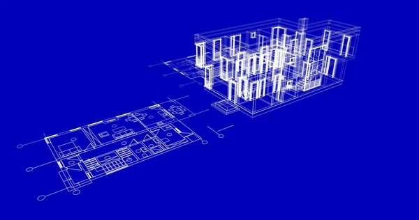 Bekleed Architectonisch Behang Digitale Achtergrond — Stockfoto