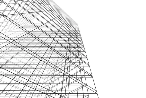 建筑墙纸设计 数字概念背景 — 图库照片