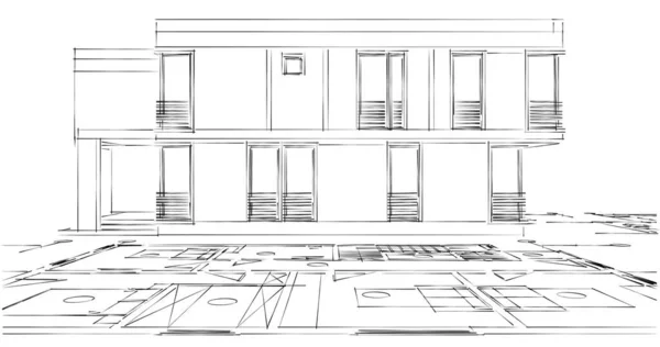 Çizgili Mimari Duvar Kağıdı Dijital Arkaplan — Stok fotoğraf
