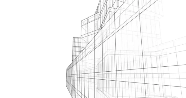 Lignes Dessin Abstraites Dans Concept Art Architectural Formes Géométriques Minimales — Photo