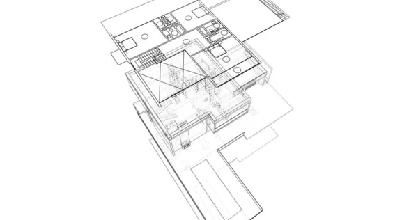 Abstraktní Architektonická Tapeta Digitální Pozadí — Stock fotografie