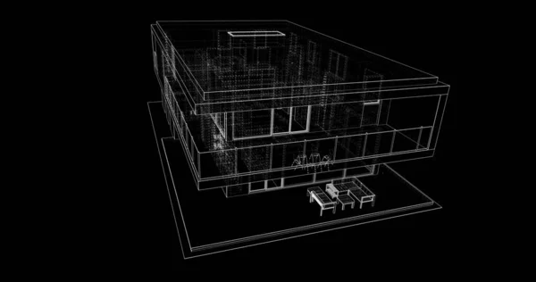 Projeto Ilustração Arquitetura Plano Construção Edifício — Fotografia de Stock