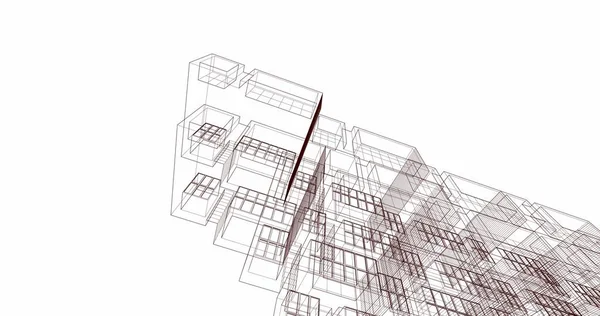 Mimari sanat konseptinde soyut çizgiler, minimum geometrik şekiller. 