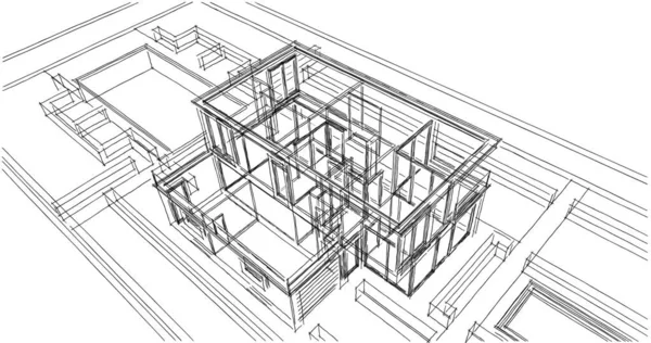 Abstraktní Architektonická Tapeta Digitální Pozadí — Stock fotografie