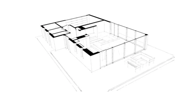 Diseño Ilustración Arquitectura Del Plan Construcción Edificios —  Fotos de Stock