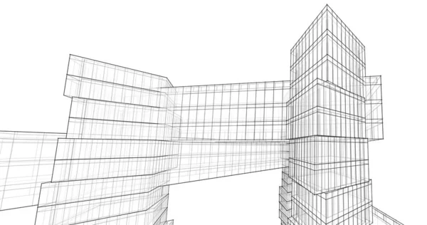 Líneas Abstractas Dibujo Concepto Arte Arquitectónico Formas Geométricas Mínimas — Foto de Stock